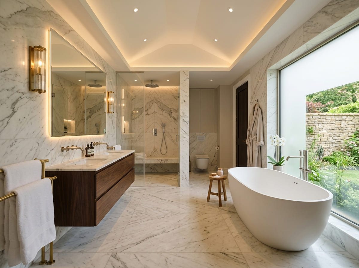 Custom Bathroom Renovation in Satin